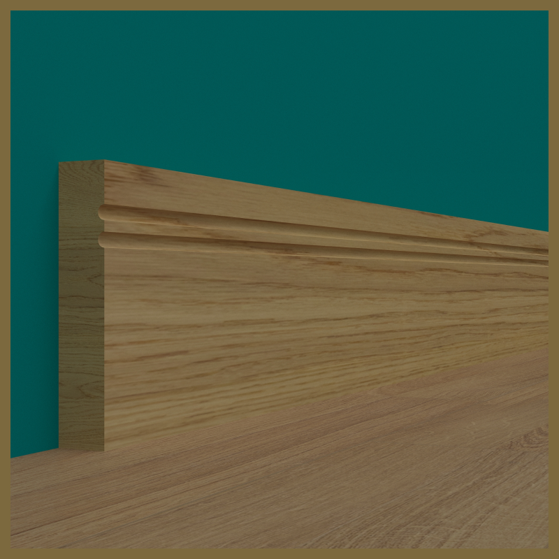 Square Edge C 2 Groove Oak Skirting Board