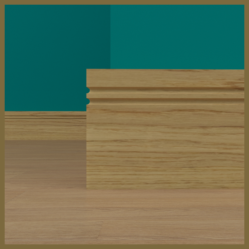 Square Edge C 2 Groove Oak Skirting Board