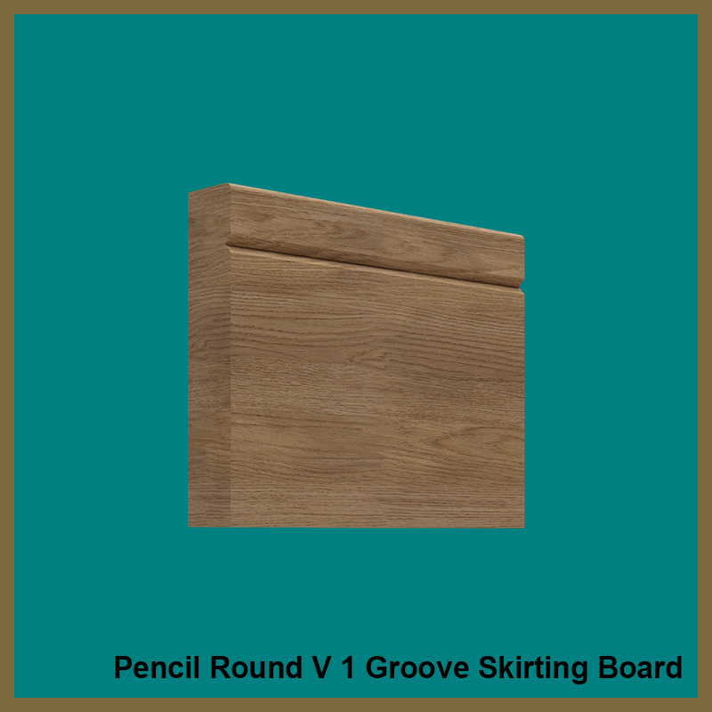Pencil Round V 1 Groove Walnut Skirting Board