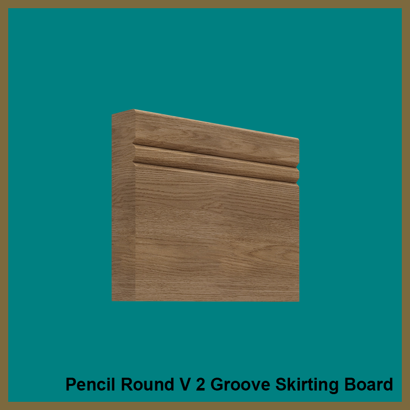 Pencil Round V 2 Groove Walnut Skirting Board