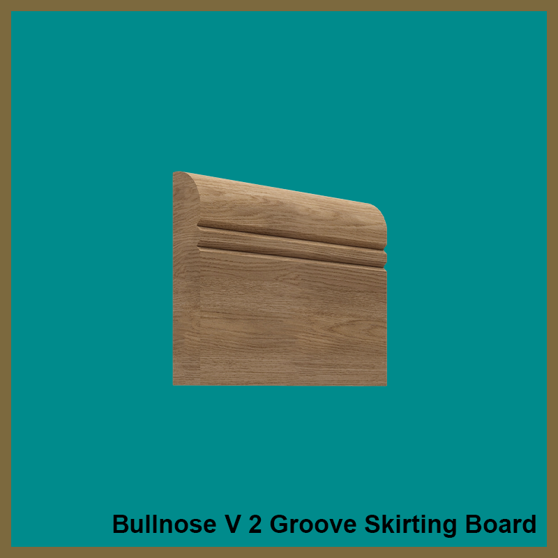 Bullnose V 2 Groove Walnut Skirting Board
