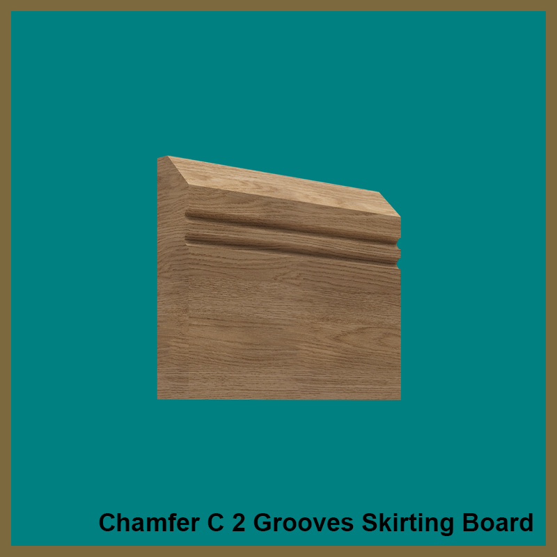 Chamfer C2 Grooves Walnut Skirting Board