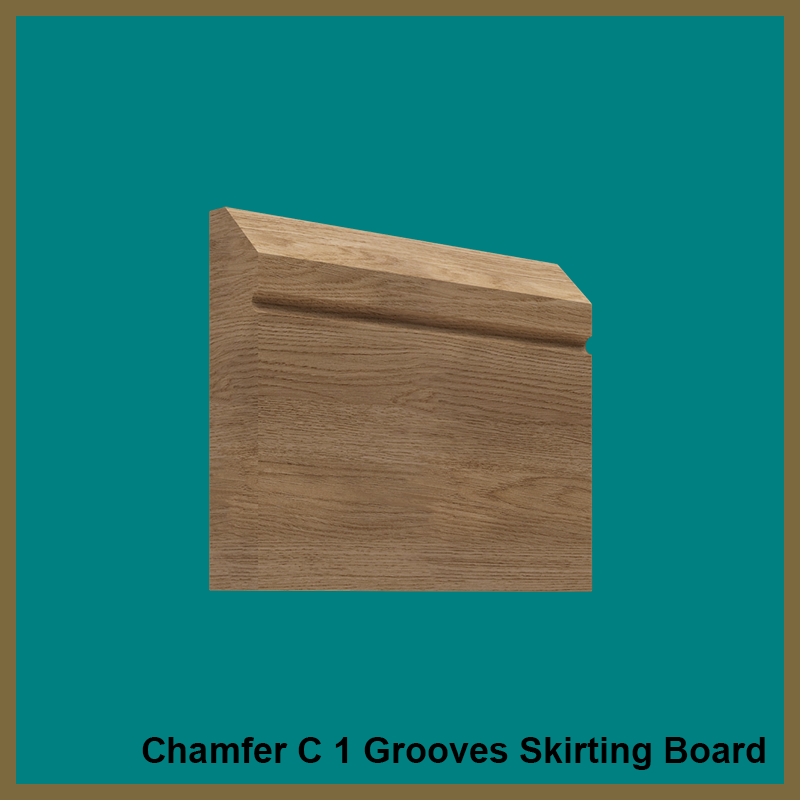 Chamfer C1 Grooves Walnut Skirting Board
