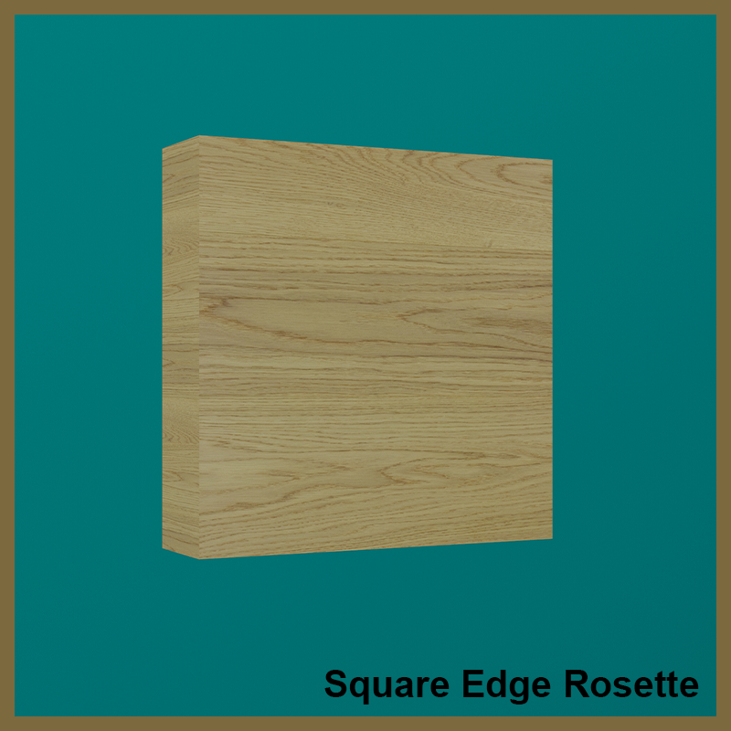 Oak Square Edge Rosette Block