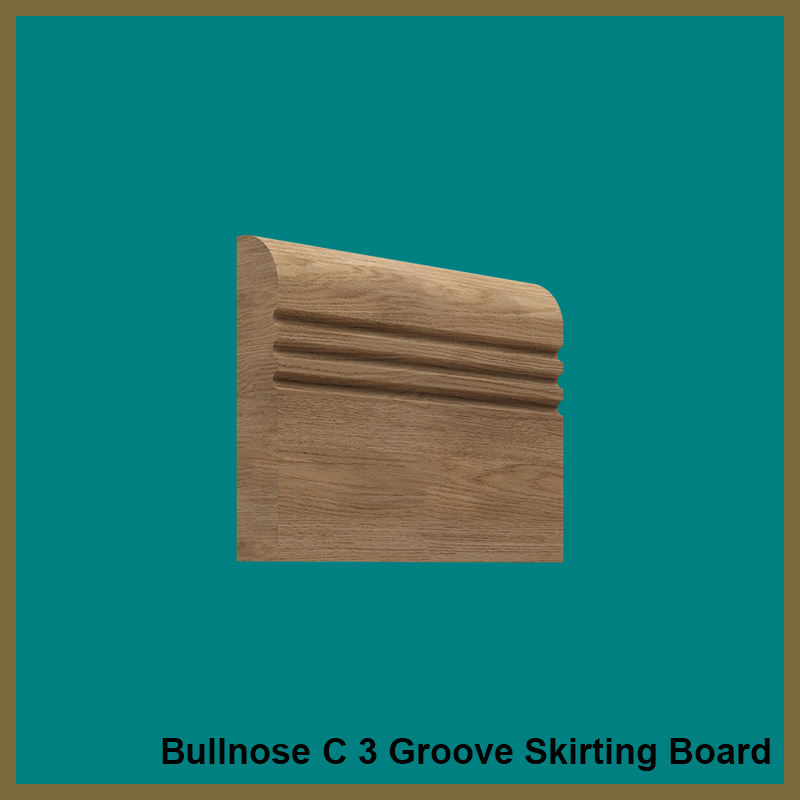 Bullnose C 3 Groove Walnut Skirting Board