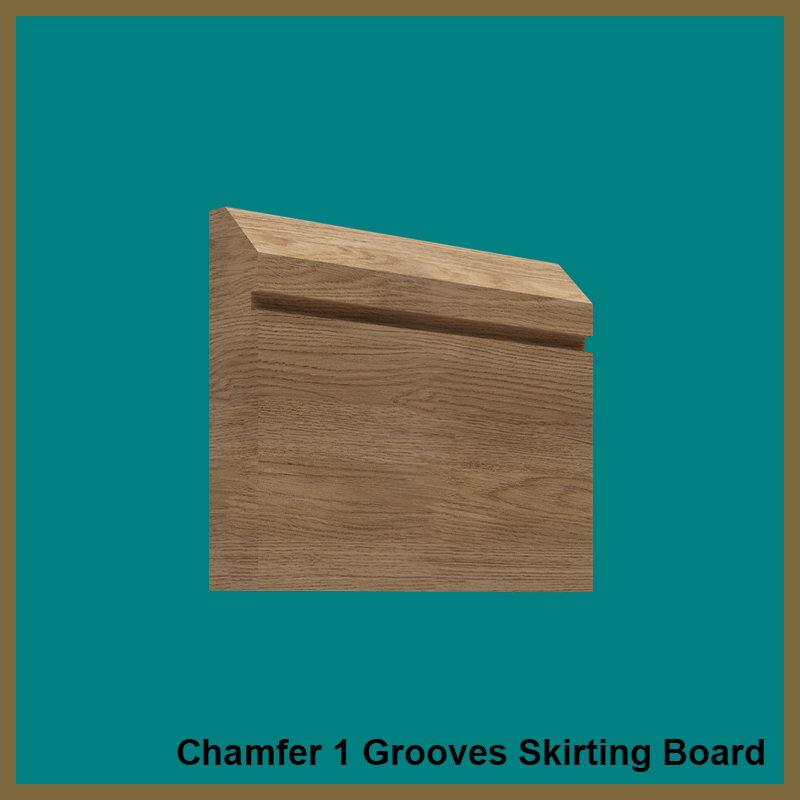 Chamfer 1 Grooves Walnut Skirting Board