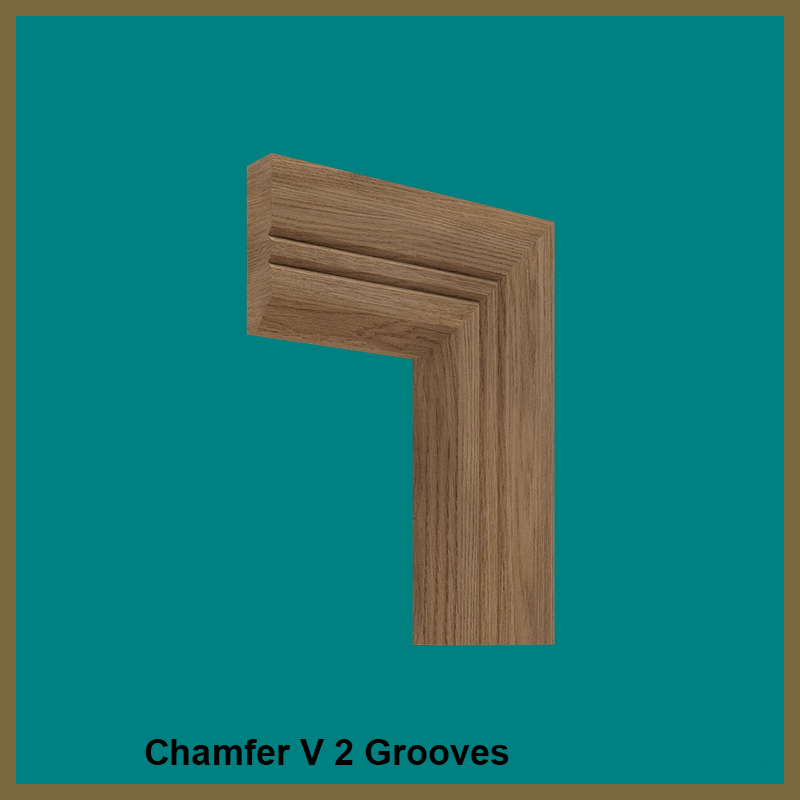 Chamfer V 2 Groove Walnut Architrave