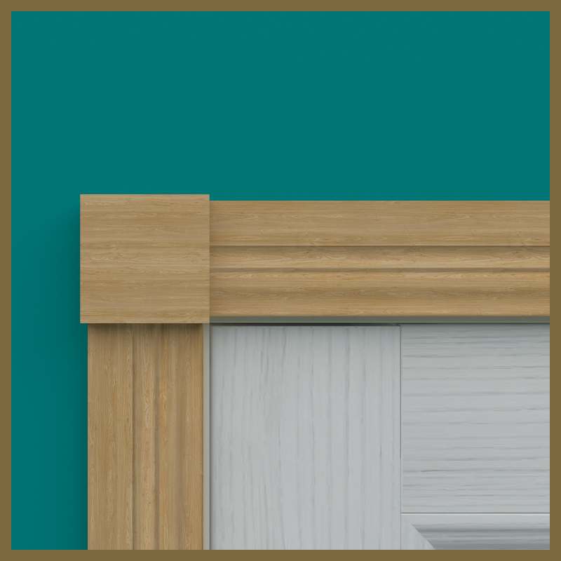 Oak Square Edge Rosette Block