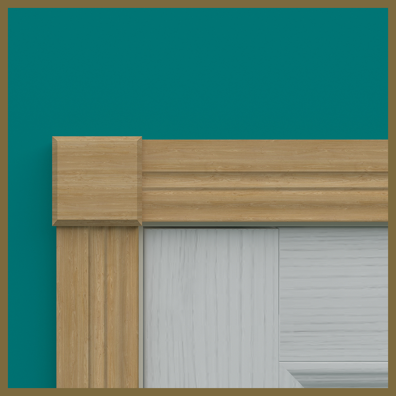 Oak Chamfer Edge Rosette Block