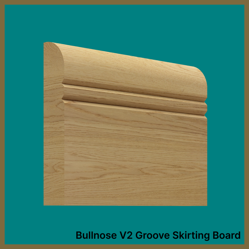 Bullnose V 2 Groove Oak Skirting Board