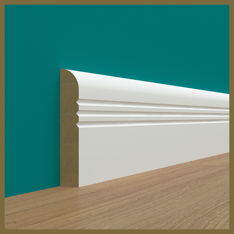 Bullnose V 3 Groove Skirting Board
