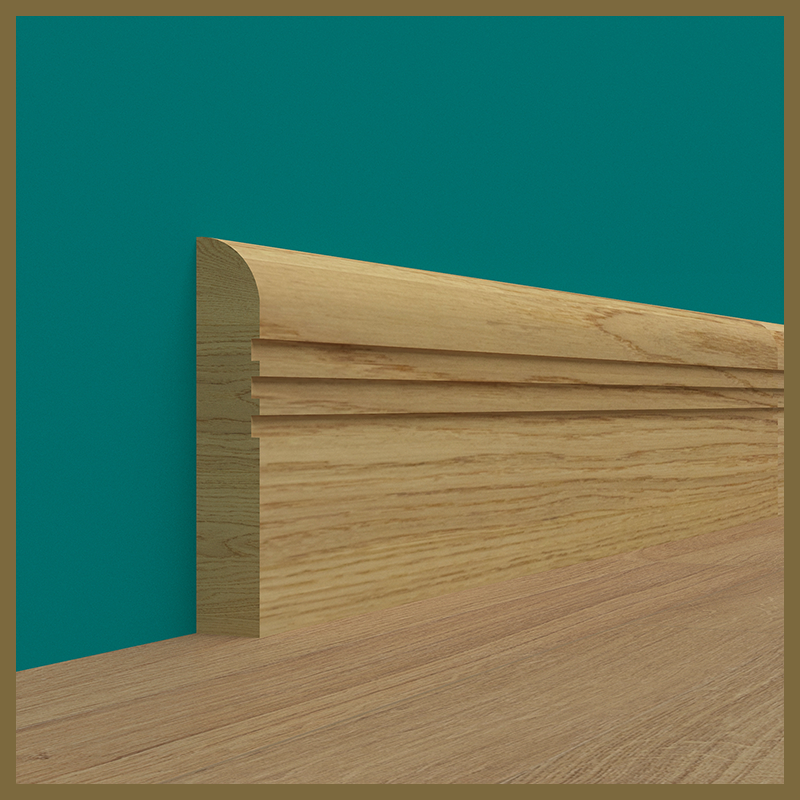 Bullnose 3 Groove Oak Skirting Board