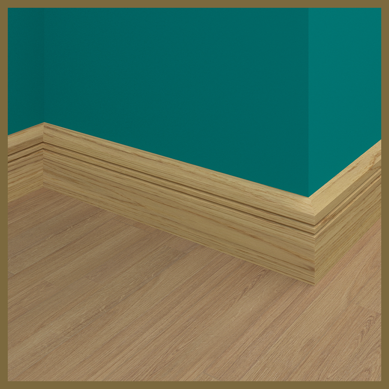 Chamfer V 2 Groove Oak Skirting Board