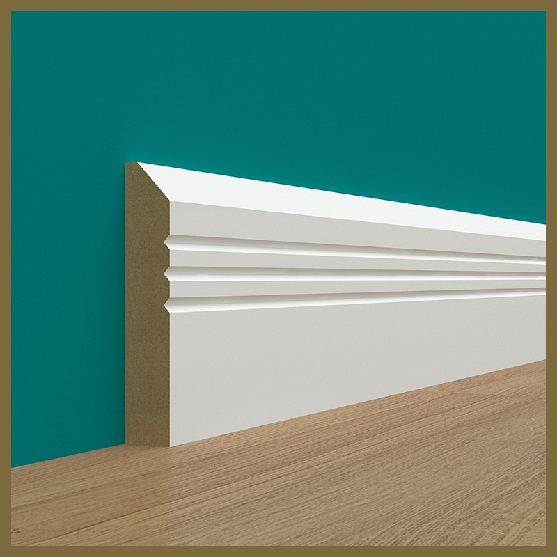 Chamfer V 3 Groove Skirting Board