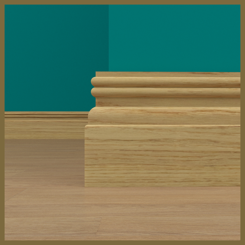 Reeded 2 Oak Skirting Board