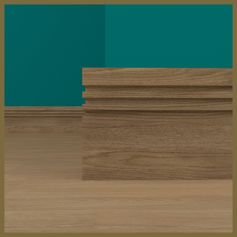 Square Edge Groove 3 Walnut Skirting Board