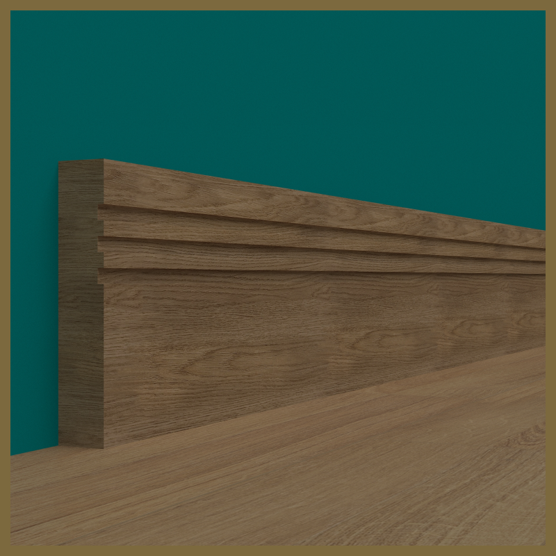 Square Edge Groove 3 Walnut Skirting Board