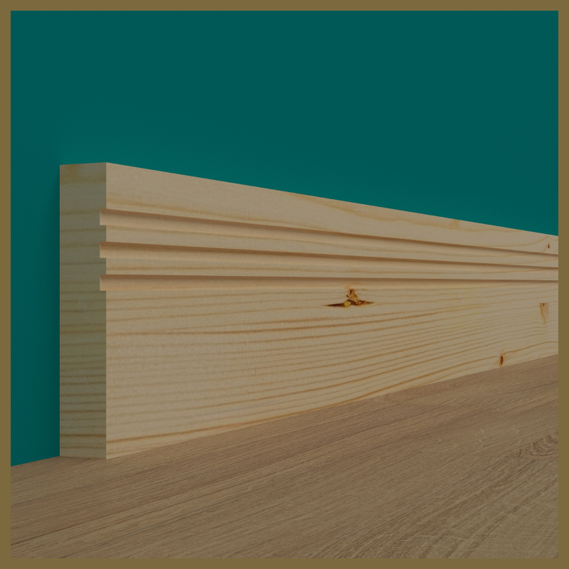 Square Edge Groove 3 Pine Skirting Board