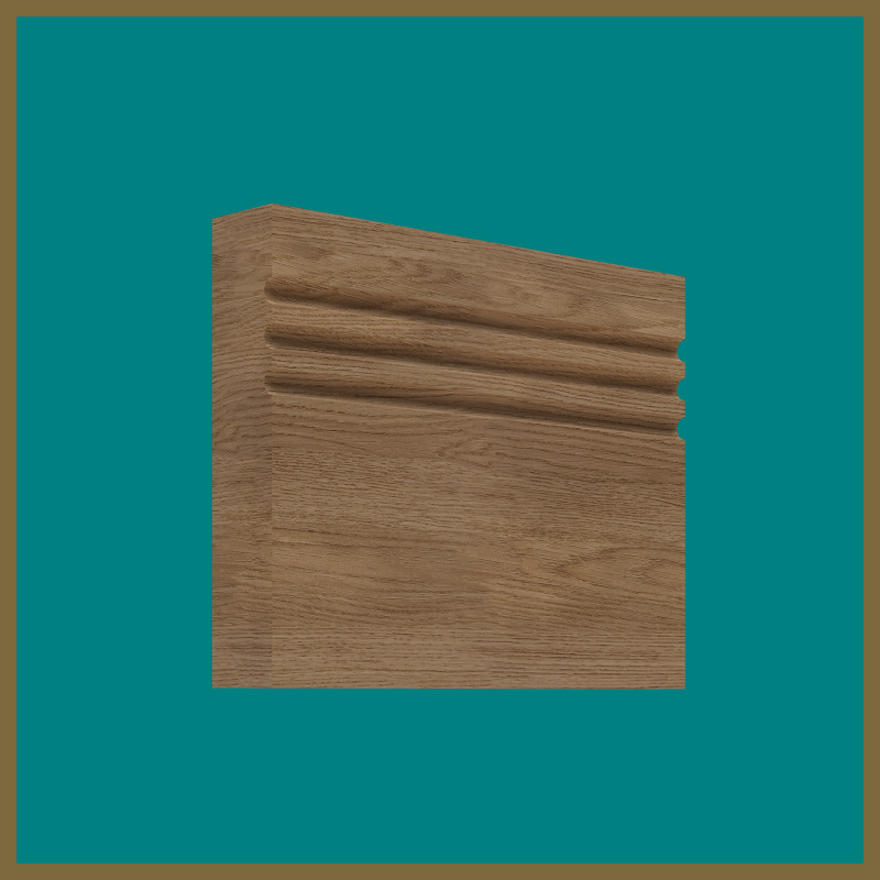 Square Edge C 3 Groove Walnut Skirting Board
