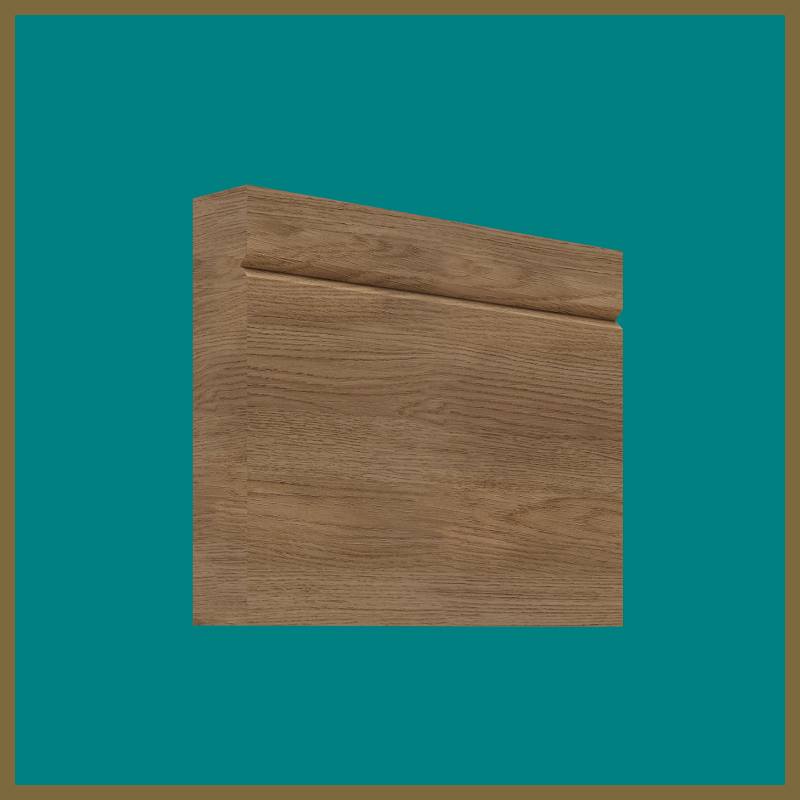 Square Edge V 1 Groove Walnut Skirting Board