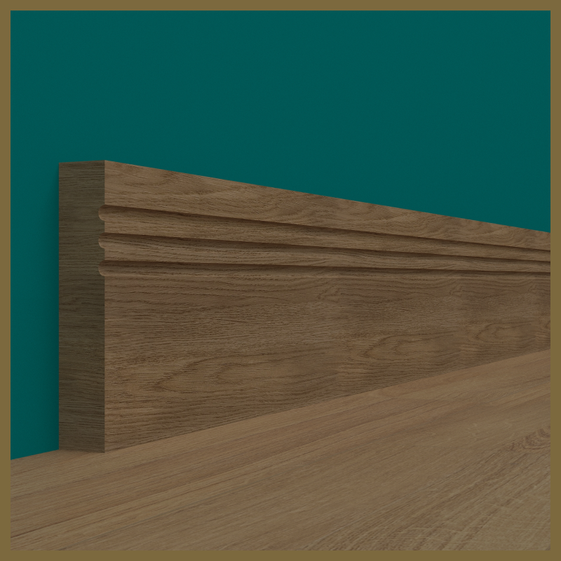 Square Edge C 3 Groove Walnut Skirting Board