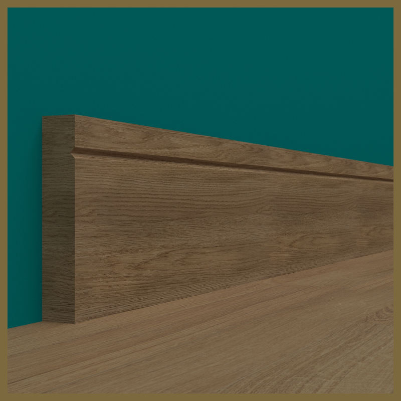 Square Edge V 1 Groove Walnut Skirting Board