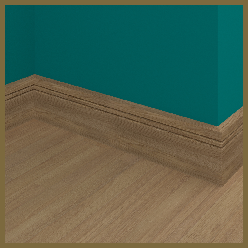 Square Edge V 2 Groove Walnut Skirting Board