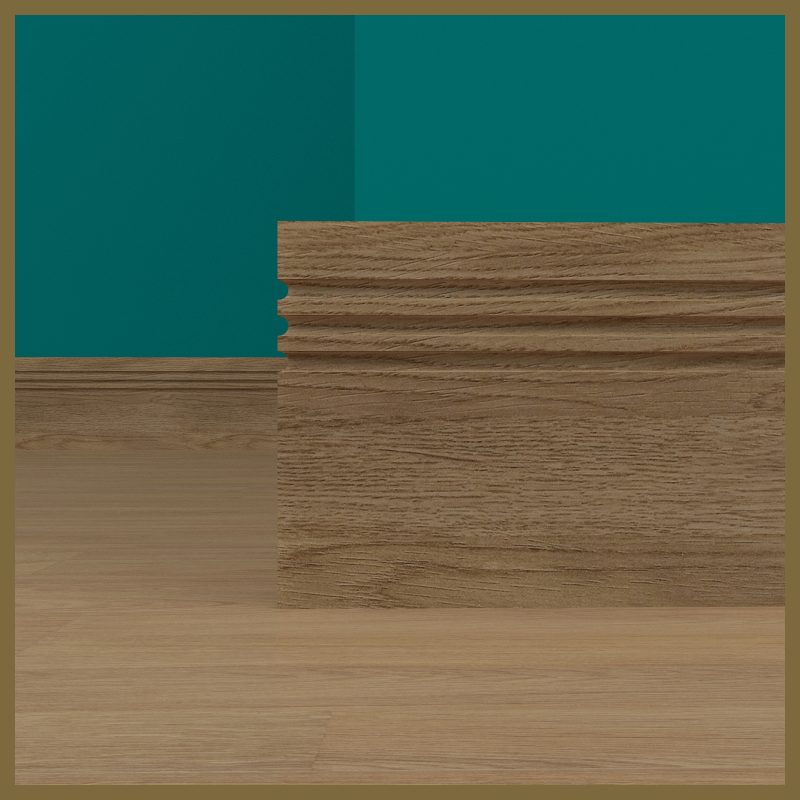 Square Edge C 3 Groove Walnut Skirting Board