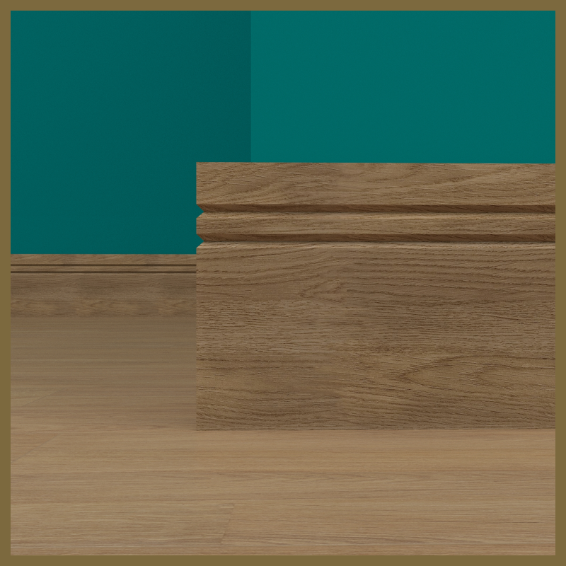 Square Edge V 2 Groove Walnut Skirting Board