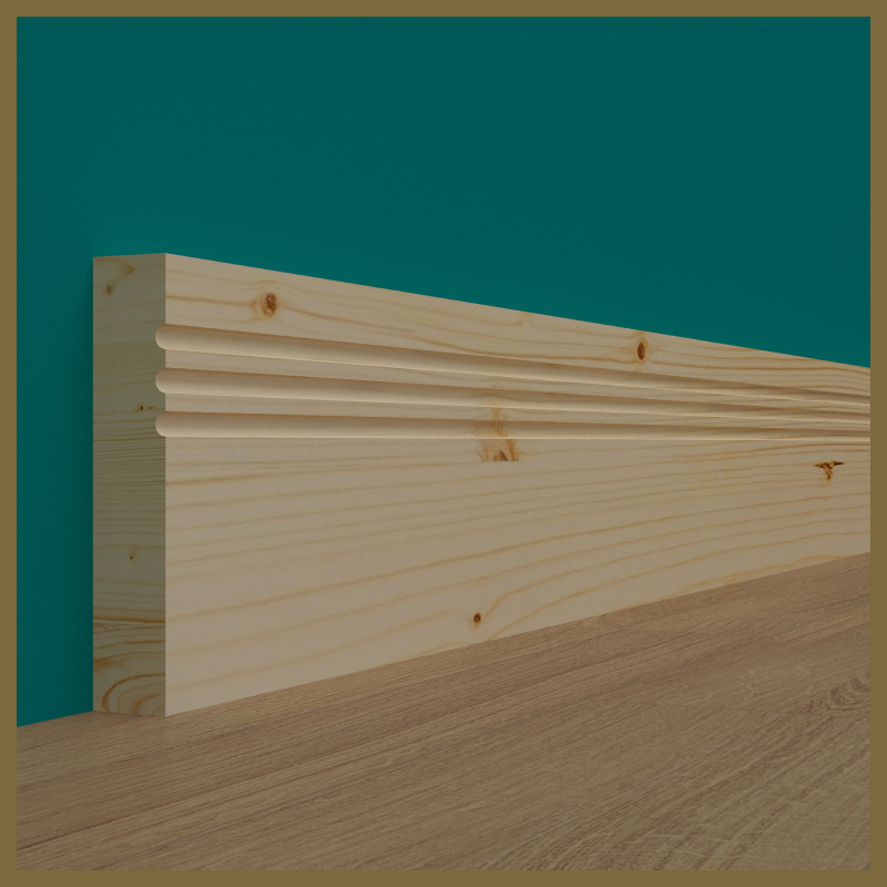 Square Edge C 3 Groove Pine Skirting Board