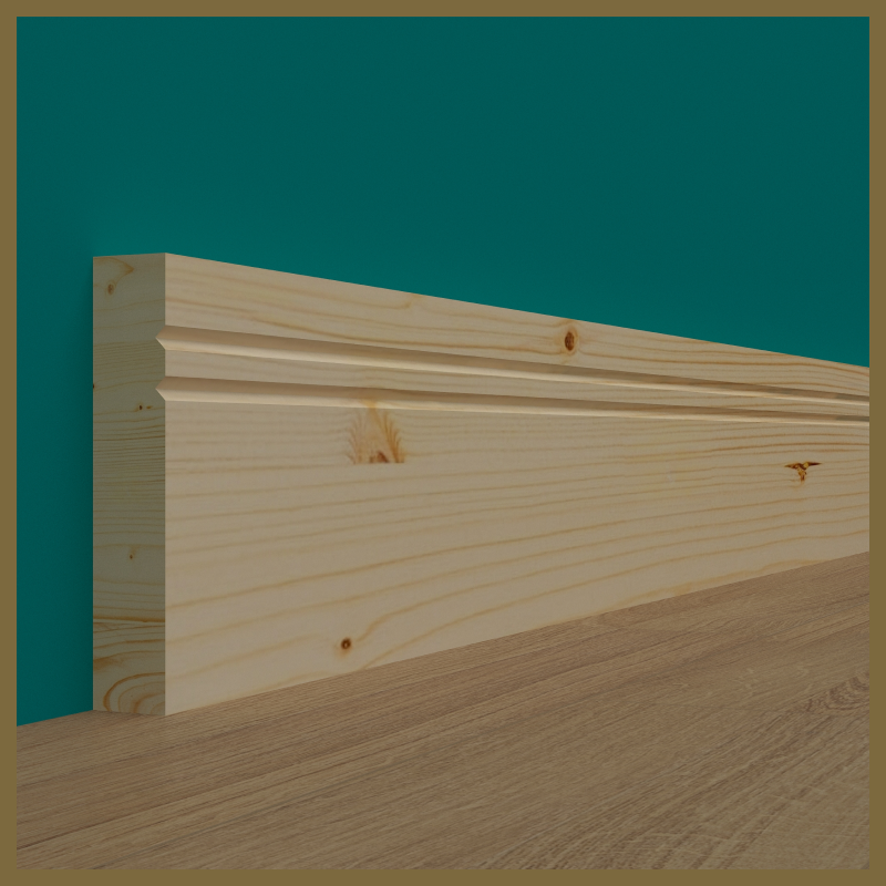 Square Edge V 2 Groove Pine Skirting Board