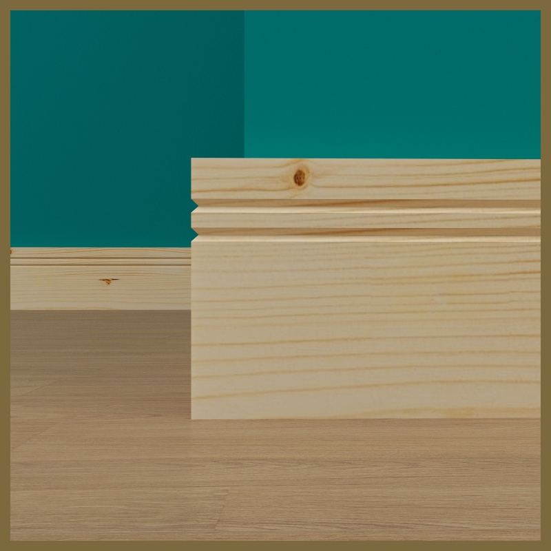 Square Edge V 2 Groove Pine Skirting Board