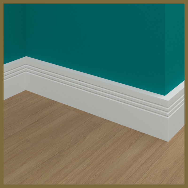 Square Edge V 3 Groove Skirting Board