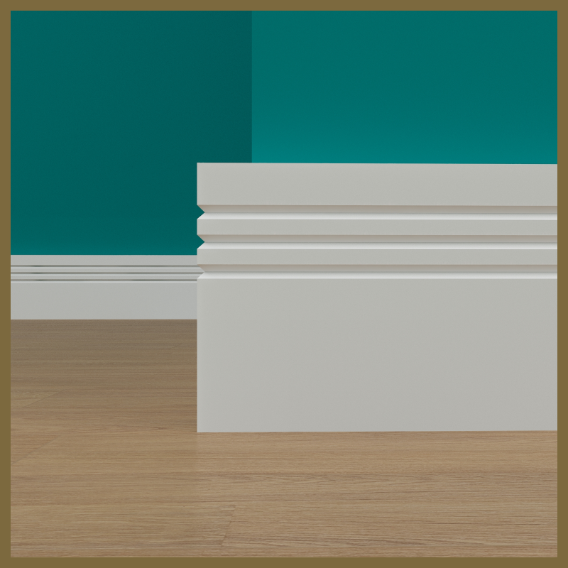 Square Edge V 3 Groove Skirting Board