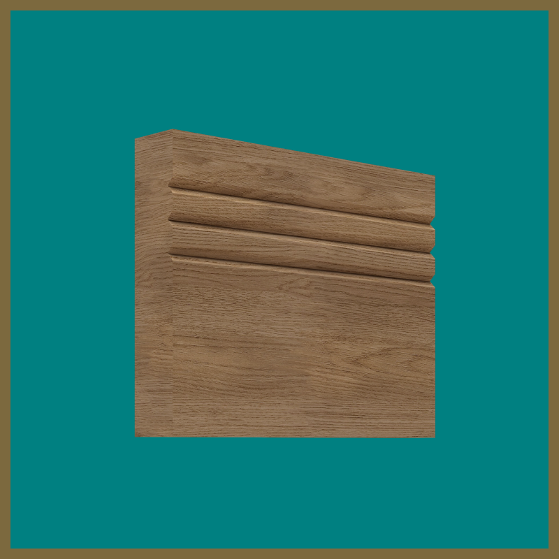 Square Edge V 3 Groove Walnut Skirting Board
