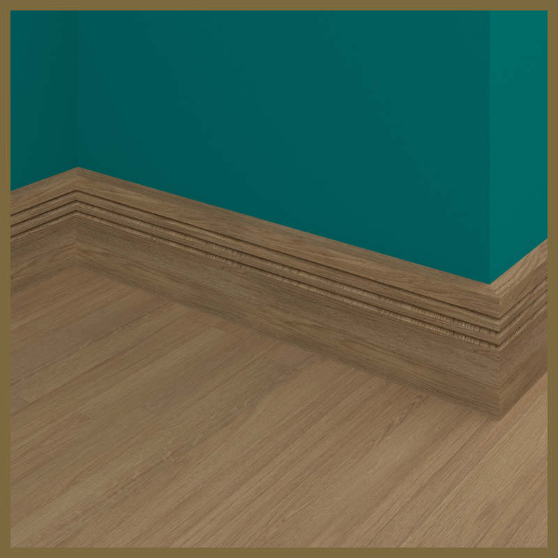 Square Edge V 3 Groove Walnut Skirting Board