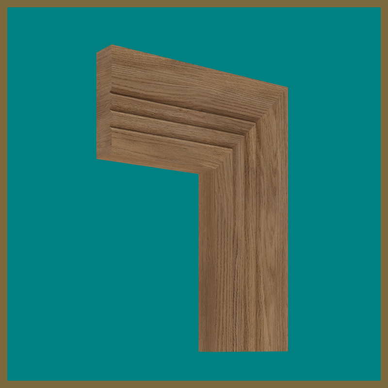 Square Edge V 3 Groove Walnut Architrave