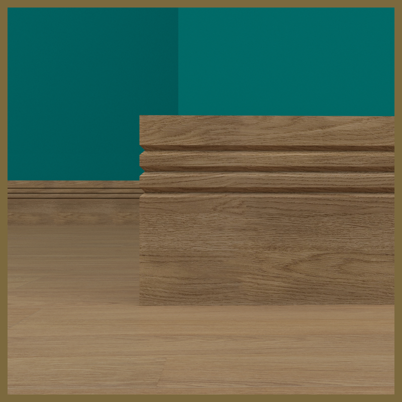 Square Edge V 3 Groove Walnut Skirting Board