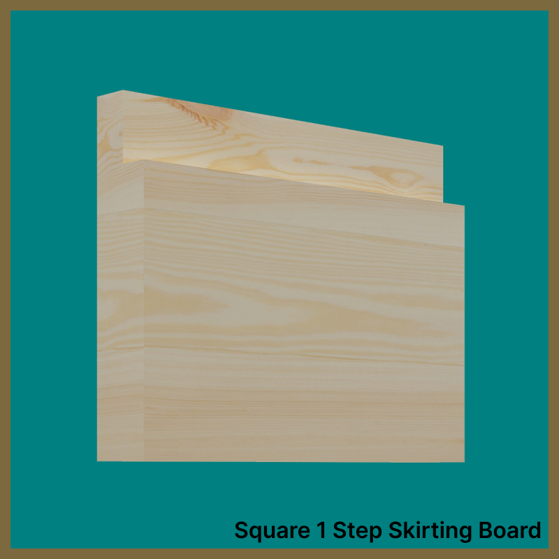 Square 1 Step Pine Skirting Board