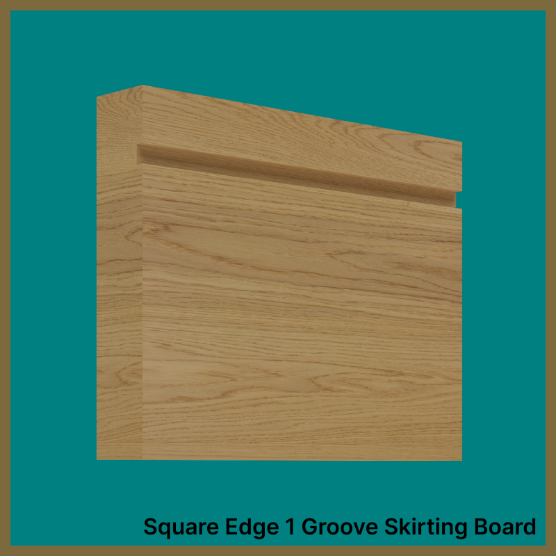 Square Edge Groove 1 Oak Skirting Board