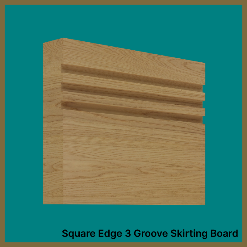 Square Edge Groove 3 Oak Skirting Board