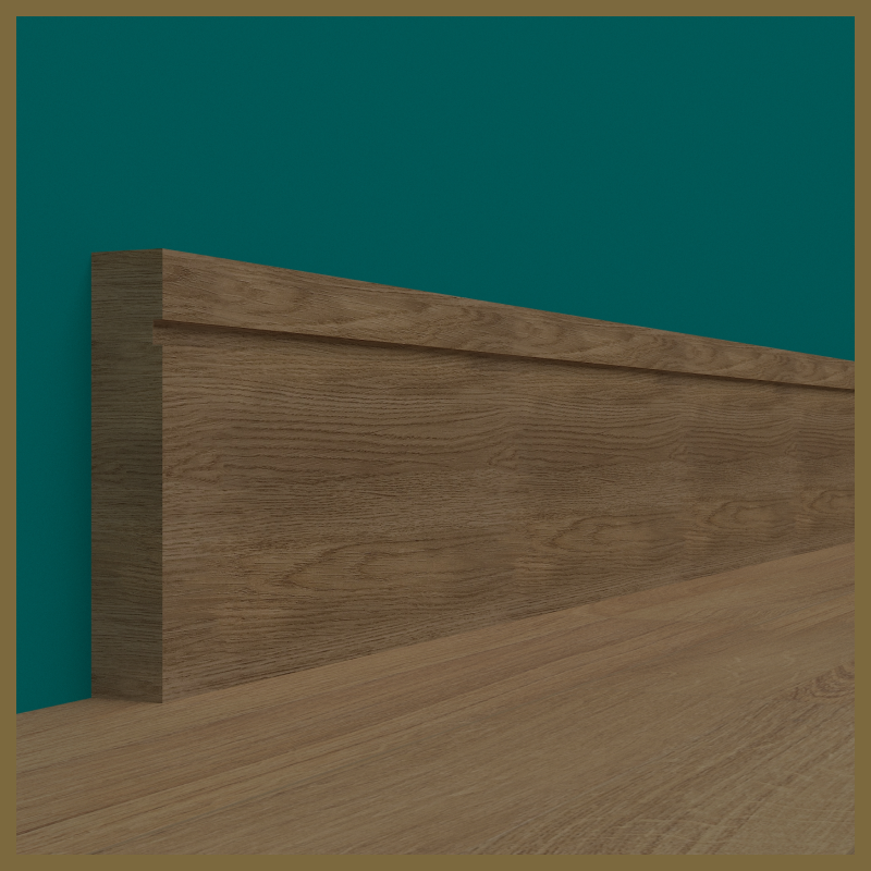 Square Edge Groove 1 Walnut Skirting Board
