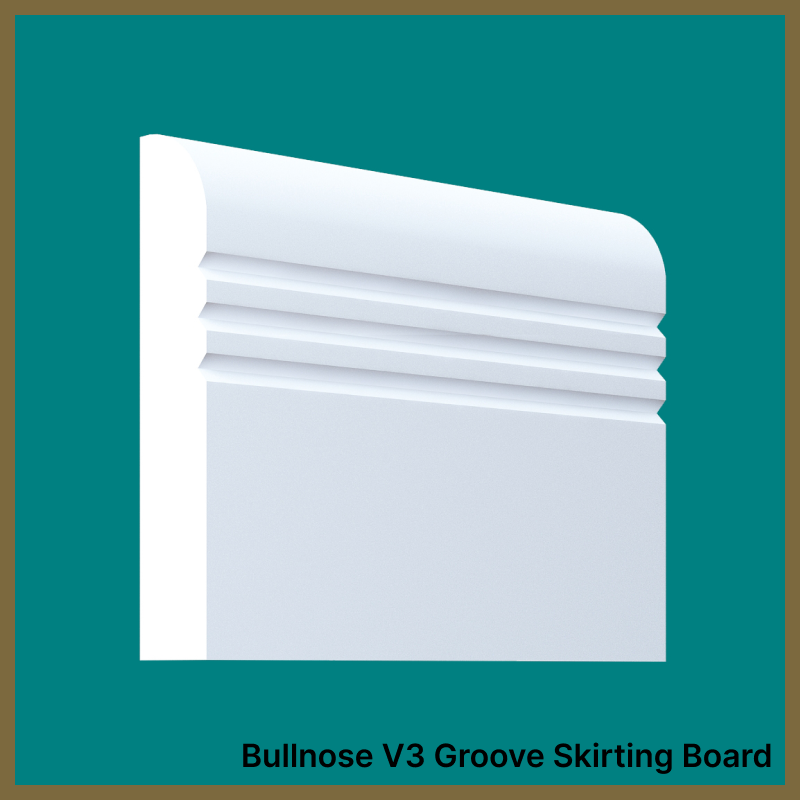 Bullnose V 3 Groove Skirting Board