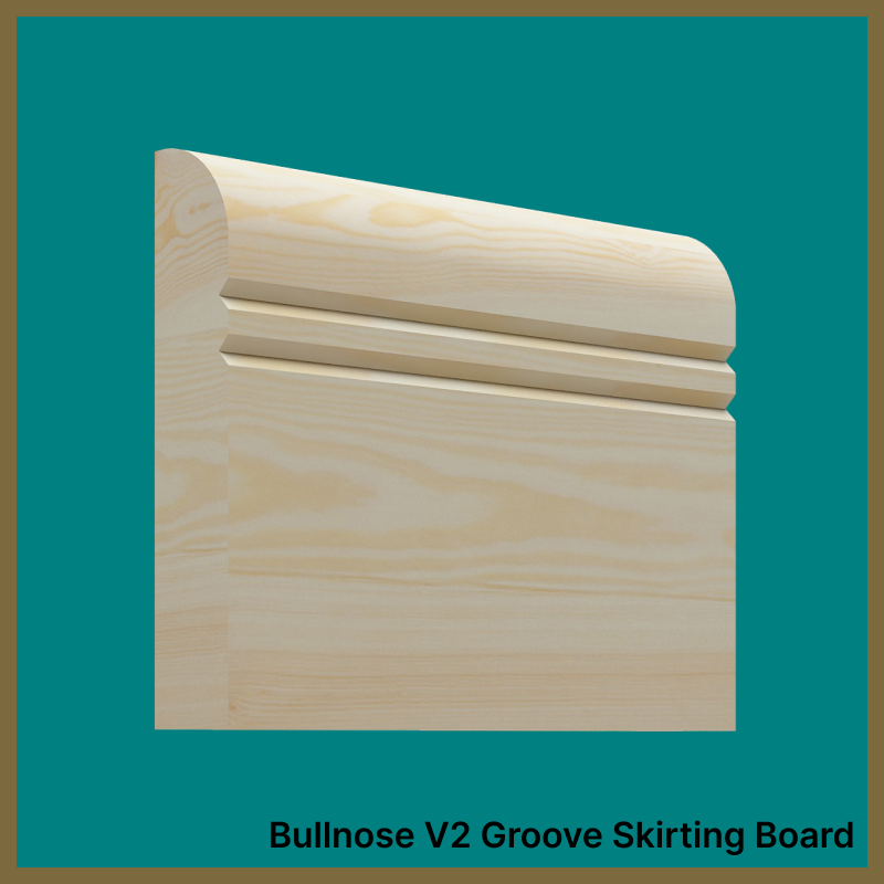 Bullnose V 2 Groove Pine Skirting Board