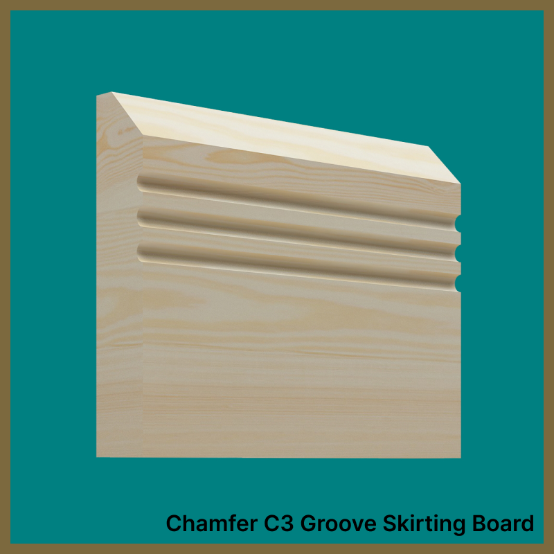 Chamfer C 3 Groove Pine Skirting Board