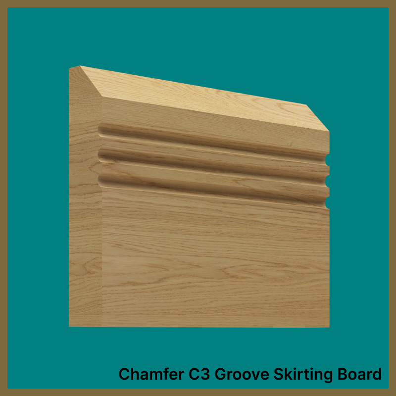 Chamfer C 3 Groove Oak Skirting Board