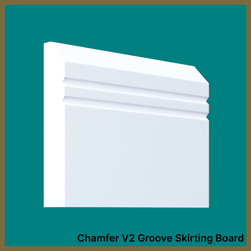 Chamfer V 2 Groove Skirting Board