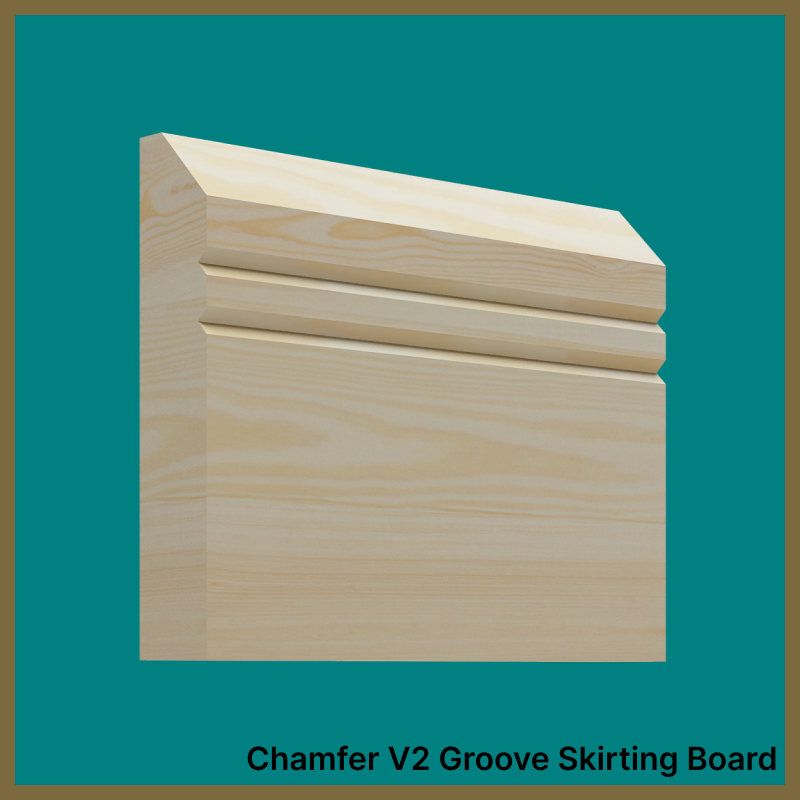 Chamfer V 2 Groove Pine Skirting Board