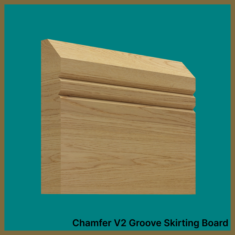 Chamfer V 2 Groove Oak Skirting Board