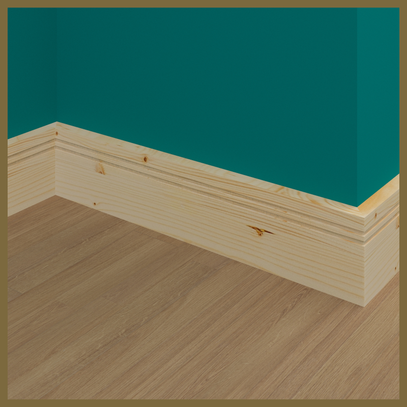 Square Edge Groove 2 Pine Skirting Board